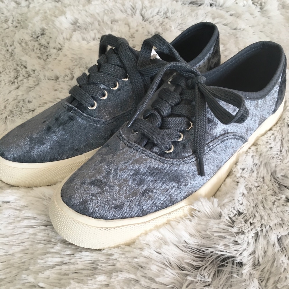 ☀️Velvet tennis shoes blue